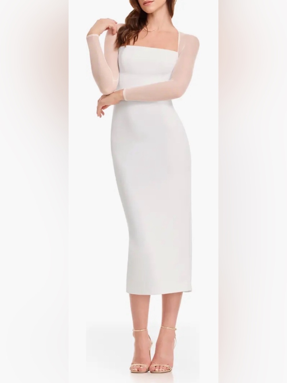 NEW Dress The Population Maxine Long Sleeve Midi Dress sz S